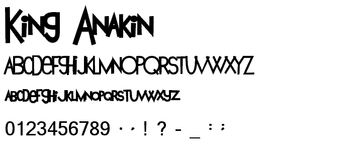 King Anakin 2 font